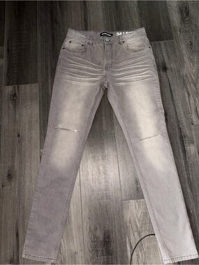 Men's Slim Fit Washed Gray Jeans